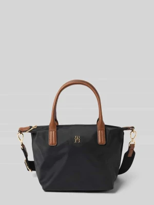 Torba na ramię z obszyciem ze skóry naturalnej model ‘POPETTE’ Tommy Hilfiger