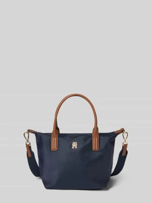 Torba na ramię z obszyciem ze skóry naturalnej model ‘POPETTE’ Tommy Hilfiger