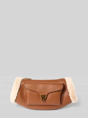 Torba na ramię z obszyciem ze sztucznego futra model ‘BEAT ARCTIC’ Coccinelle
