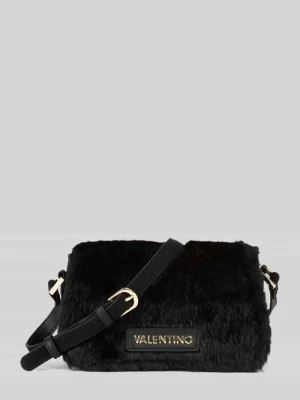 Torba na ramię z poliestru o wyglądzie sztucznego futra model 'ICELAND' VALENTINO BAGS Czarny