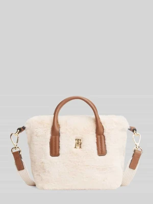 Torba na ramię z powierzchnią z polaru Tommy Hilfiger Beżowy