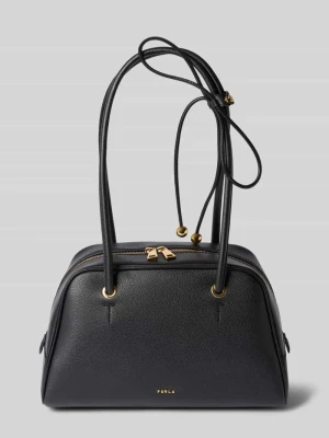 Torba na ramię z prawdziwej skóra model 'POPPY' Furla Czarny