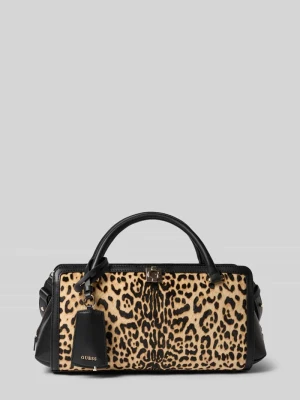 Torba na ramię z prawdziwej skóry bydlęcej model 'Audrey' Guess Czarny