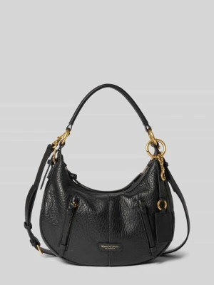 Torba na ramię z prawdziwej skóry owczej model 'HOBO BAG S' Marc O'Polo Czarny