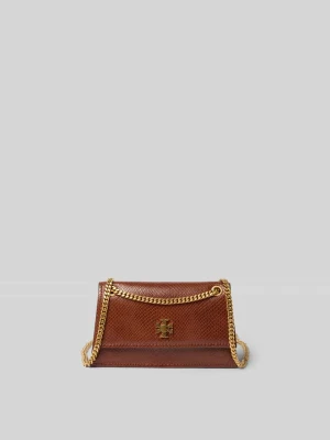Torba na ramię z wężowym wzorem Tory Burch Koniakowy