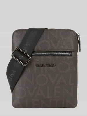 Torba na ramię z wytłaczanym logo model 'KING' VALENTINO BAGS Ciemnobrązowy