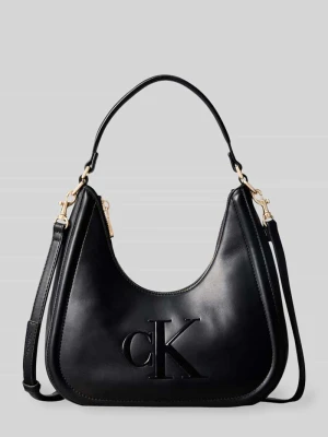 Torba na ramię z wytłoczonym logo Calvin Klein Czarny