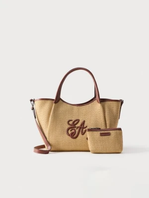 Torba na zakupy Emporio Armani beżowy