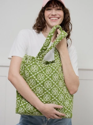 Torba na zakupy Tory Burch zielony