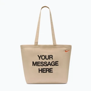Torba Nike Heritage "Your Message Here" Tote 22 l oatmeal/safety orange/safety orange Beżowy