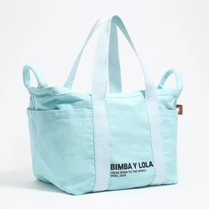 Torba plażowa duża materiałowa jasnoniebieska BIMBA Y LOLA