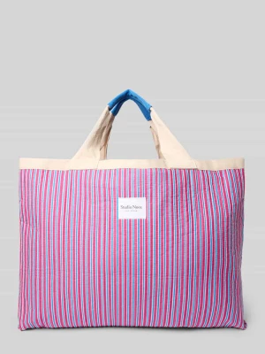 Torba plażowa z naszywką z logo model „Poplin” Studio Noos