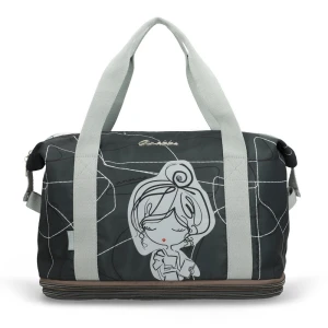 Torba podróżna damska Anekke, wykonana z materiału tekstylnego z dekoracyjnym nadrukiem rozkładana, kolorowa, 42588-002