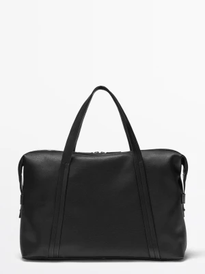 Torba Podróżna Ze Skóry Nappa - Czarny - Massimo Dutti - Male