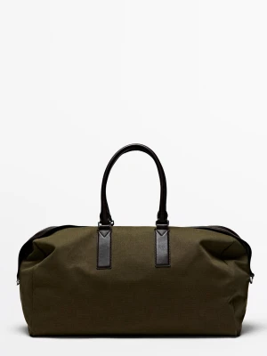 Torba Podróżna Ze Skóry Nappa - Khaki - Massimo Dutti - Male