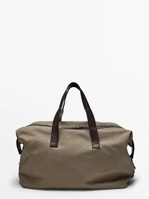 Torba Podróżna Ze Skóry Nappa - Szarobrązowy - Massimo Dutti - Male