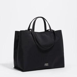 Torba shopper Chihuahua duża nylon czarna BIMBA Y LOLA