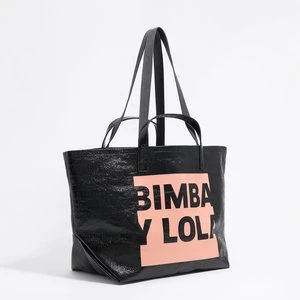 Torba shopper duża logo czarna BIMBA Y LOLA