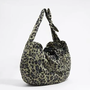 Torba shopper duża nylon Leopard khaki BIMBA Y LOLA