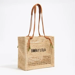 Torba shopper duża rafia naturalna BIMBA Y LOLA