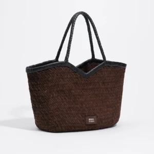 Torba shopper duża skóra pleciona czekolada BIMBA Y LOLA CHOCOLATE