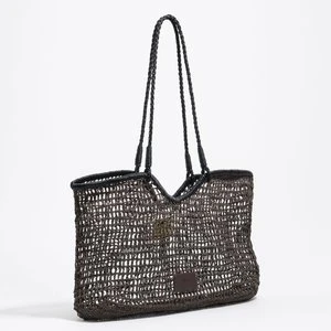 Torba shopper duża sztuczna rafia czekoladowa BIMBA Y LOLA