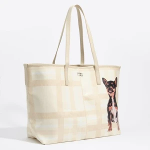 Torba shopper duża tartan kość słoniowa BIMBA Y LOLA