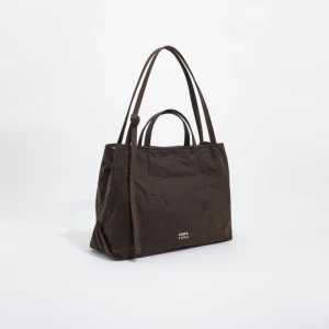 Torba shopper duża woskowane wykończenie ciemnobrązowa BIMBA Y LOLA DARK BROWN