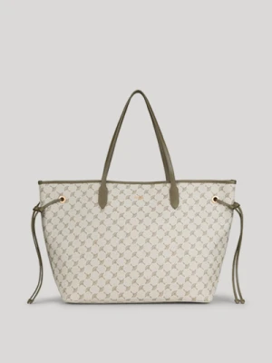 Torba shopper Mazzolino Lara w kolorze khaki z chabrowym wzorem Joop