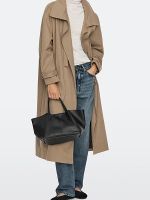 Torba Shopper Medium Ze Skóry Nappa - Czarny - Massimo Dutti - Female