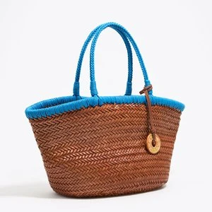 Torba shopper pleciona skóra orzechowa BIMBA Y LOLA