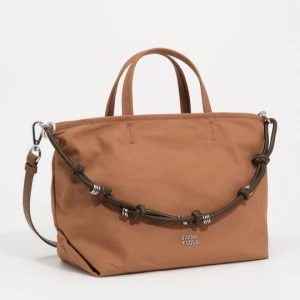 Torba shopper średnia bawełna jasnobrązowa BIMBA Y LOLA LIGHT BROWN