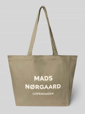 Torba shopper z bawełny z logo model „Boutique Athene” MADS NØRGAARD