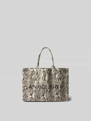 Torba shopper z czystej Bawełna Anine Bing Biały