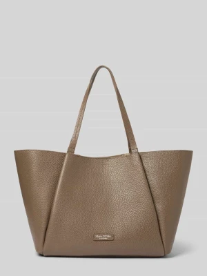 Torba shopper z czystej skóry bydlęcej Marc O'Polo Jasnobrązowy