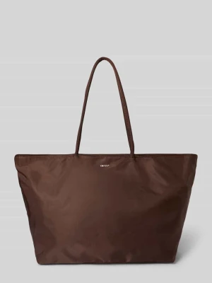 torba shopper z detal z logo AIMN Ciemnobrązowy