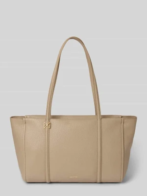Torba shopper z Detal z logo CK Calvin Klein
