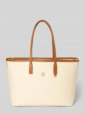 Torba shopper z Detal z logo Model 'MONOPLAY LEATHER' Tommy Hilfiger