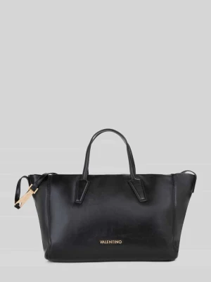 Torba shopper z Detal z logo VALENTINO BAGS Czarny