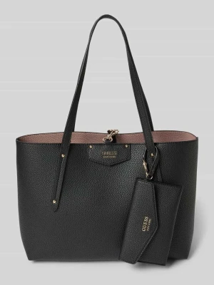 Torba shopper z detalem z logo model ‘BRENTON’ Guess