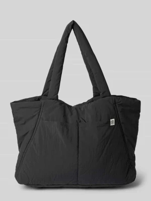 Torba shopper z detalem z logo model ‘SIRIA SASJA’ MSCH Copenhagen Czarny