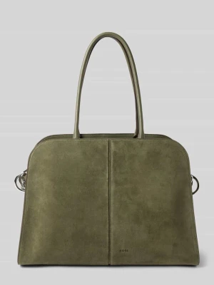 Torba shopper z domieszką skóry model 'Clarice Tote SU' Boss Ciemnozielony