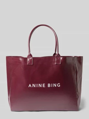 Torba shopper z dużym napisem z logo Anine Bing Ciemnoczerwony