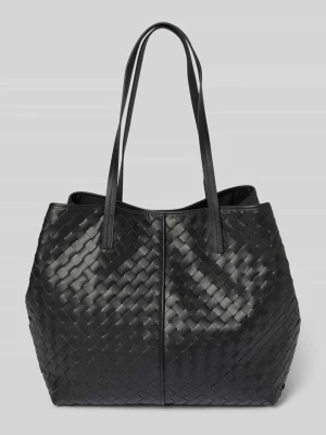 Torba shopper z efektem plecionki ze skóry bydlęcej Marc O'Polo