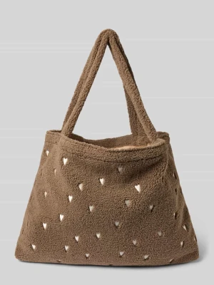 Torba shopper z haftami model ‘Brown Teddy Hearts’ STUDIO NOOS