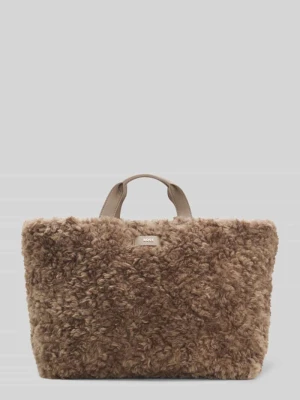 Torba shopper z imitacji futerka z dodatkiem wełny Boss
