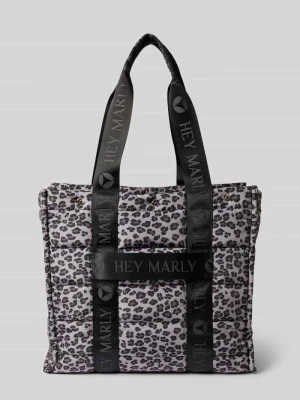 Torba shopper z nadruk z logo model 'Best Buddy' Hey Marly Średnioszary