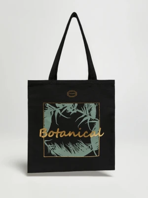 Torba shopper z napisem czarna Moodo
