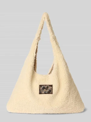 Torba shopper z naszywką z motywem model 'Co44zy' ZABAIONE Złamany biały