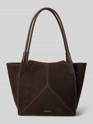 torba shopper z naturalnej skóry Victoria Beckham Bordowy